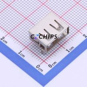 908-161A101HD10102 USB Connector Bent Lead Through Hole Connector Type-A Female Right Angle Insert 4P - Product Image 1