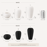 Vases en céramique noire nordique, décoration esthétique pour la maison, salon, salle à manger, table, accessoires de décoration de bureau, vase