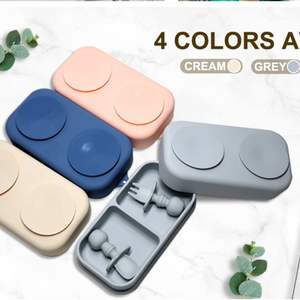 Lonchera Infantil para Viajes al Aire Libre, Super Absorbente, Gran Capacidad, Tazón de Succión para Alimentos Complementarios para Bebés, Material PE - Product Image 1