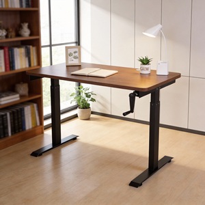 โต๊ะปรับระดับความสูงด้วยมือหมุน รุ่น 2MABF2A โครงโลหะสีดำ โต๊ะทำงาน โต๊ะคอมพิวเตอร์ สำหรับใช้ในบ้าน - Product Image 1