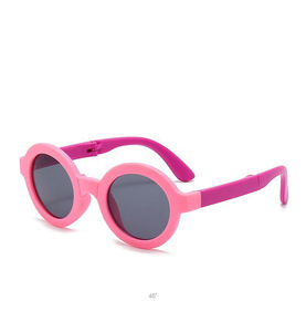 <span class=keywords><strong>Gafas</strong></span> de sol unisex para niños, plegables, con protección UV, <span class=keywords><strong>gafas</strong></span> de sol redondas retro - Product Image 4