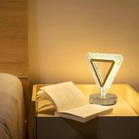 Lampe LED créative en acrylique USB à chargement tactile, lumière blanche chaude, motif étoile et lune, CRI 80 élevé, batterie, certifiée FCC, pour vente en gros transfrontalière