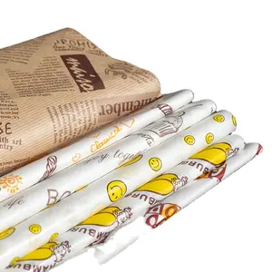Custom Eco-friendly Brown Paper Wrap Food Wrapping Paper Food Grade Kraft Grease Proof Paper