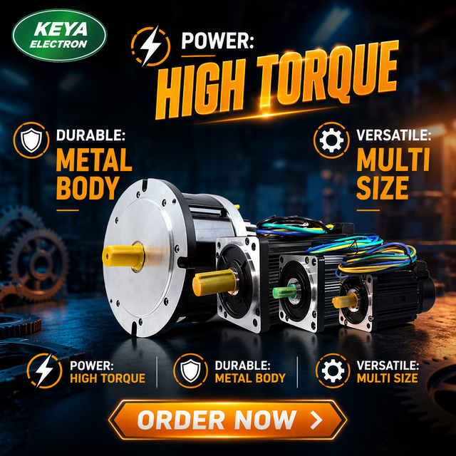 Keya 24V - 96V 1.5kW~15kW Brushless DC Servo Motor for AGV Industrial Robot IE4 IP54