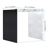 PULUZ 80cm PU5083 Tente de studio photo LED pliable portable à CRI élevé, kit de boîte de prise de vue