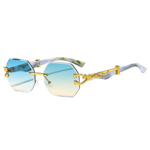 Kính mát thời trang unisex <span class=keywords><strong>2025</strong></span>, kiểu dáng đa giác không viền, cắt kim cương, chất lượng cao, thiết kế sang trọng của Ý, dành cho nam, hàng mới. - Product Image 6