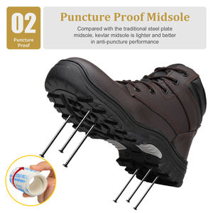 Botas de Trabajo JIANKUN para Hombre, de Alta Calidad, Impermeables, de Cuero Genuino, con Puntera de Acero, Anti-Impactos, Estilo Vaquero, de Goma, Ariat, para Mujer - Product Image 4