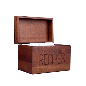 Boîte à recettes en bois vintage 4x6, organisateur de cuisine rustique avec séparateurs, porte-cartes de recettes, bac de rangement pour cartes de cuisine - Product Image 3