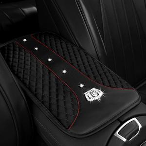 1 xe tay vịn pad với kim cương nhân tạo Blingbling kim loại vương miện nhân tạo da cừu thêu không thấm nước thoải mái xe supplie - Product Image 3