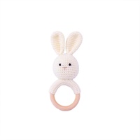 Logo personnalisé Mini Kawaii Style Lapin Hochet Shaker Jouet Nouveau-Né Convient Animal En Peluche Couette Maille Doublure Enfant Cadeau De Vacances