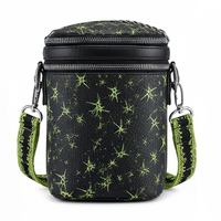 Tas Mini Bucket Pola Starburst Unik Tas Selempang Cetak Grafiti Keren Tas Bucket Kulit Imitasi Gothic Punk