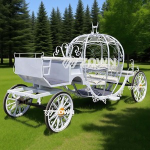 Carrozas de Caballos con Forma de Calabaza al por Mayor, Carruaje Real de Cenicienta para Princesas, para Eventos de Boda - Product Image 4