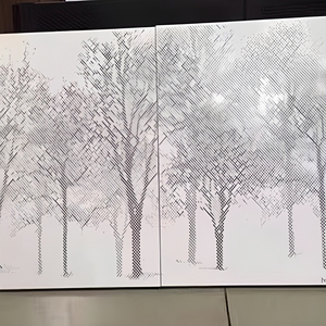 Panneau de mur-rideau contemporain en aluminium anodisé anti-corrosion de 70 pouces pour séparation de pièce au-dessus de l'entrée - Product Image 1