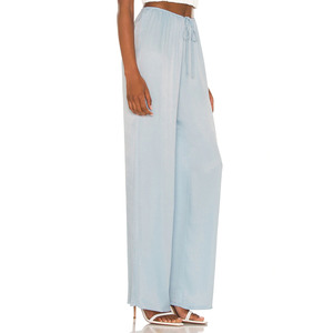 <span class=keywords><strong>Pantaloni</strong></span> da <span class=keywords><strong>donna</strong></span> in <span class=keywords><strong>viscosa</strong></span> di alta qualità blu pallido moda Relax Fit <span class=keywords><strong>pantaloni</strong></span> Vintage in vita <span class=keywords><strong>con</strong></span> coulisse elastica - Product Image 2