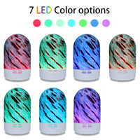 Diffuseur d'huiles essentielles ultrasonique 100 ml, lumière LED 7 couleurs, humidificateur à brume froide pour voiture et maison, alimentation USB