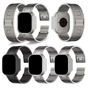 HUANLONG correa de reloj de titanio con hebilla magnética 42/44/45/49mm para Apple Watch Ultra 2 9 8 7 correa de reloj de Metal de repuesto - Product Image 3