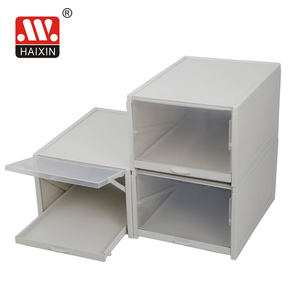 HAIXIN vendita calda 2 pezzi scatola di scarpe di stoccaggio di plastica impilabile scatola di scarpe contenitori scarpe Organizer - Product Image 2