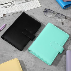 <b>A5</b>/A6 Leather-bound <b>Binder</b> Notebook with Magnetic Closure Thick Inner Pages Student Supplies - Product Image 2