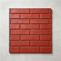 Panneau mural 3D en PU léger imitation brique rouge, revêtement mural en faux briques rouges pour l'intérieur et l'extérieur, décoration extérieure de villa