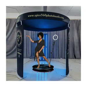 Moda popüler Spin ve kiralama standı 360 fotoğraf kabini 150 Cm Abbys Up ışıkları