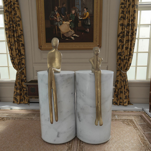 ที่กั้นหนังสือหินอ่อนคาลาคัตต้าสีขาวแบบกำหนดเอง XPIC สำหรับตกแต่งโต๊ะทำงานและชั้นวางของในบ้านสไตล์โมเดิร์น - Product Image 4