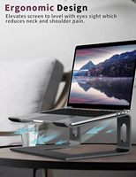 Support de moniteur de bureau ergonomique détachable avec rangement inférieur, support pour ordinateur portable en aluminium pour le bureau (un seul niveau)