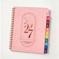 Agenda personnalisé 2027 à spirale, gaufré et sérigraphié, avec onglets, service d'impression OEM