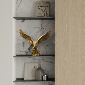 Eagle Resin Crafts Creative Home Office Decorations Handicraft Golden Resin <strong>Hawk</strong> <strong>Figurines</strong> Statue - Product Image 5