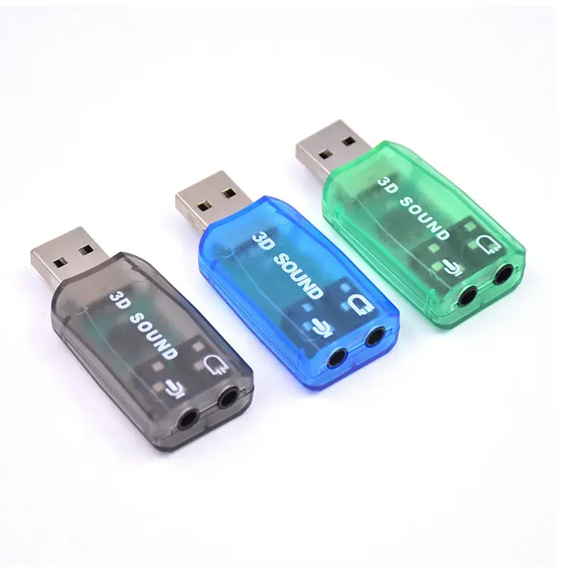 USB 5.1 card âm thanh USB để jack 3.5mm Card âm thanh bên ngoài cho tai nghe âm thanh Adapter mic-điện thoại