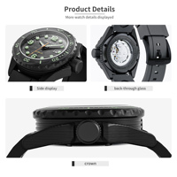 Montre de plongée sportive automatique mécanique pour homme en fibre de carbone avec luminescence 3D suisse et mouvement MIYYOTA 8215, étanche 500m DMS0386