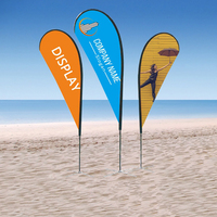 Drapeau publicitaire extérieur en forme de goutte d'eau, double face, impression numérique, tissu polyester, pour promotion d'événements et salons professionnels