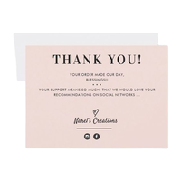 Carte de remerciement personnalisée avec enveloppe, impression de logo personnalisée, carte de vœux de forme irrégulière pour petites entreprises