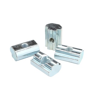 Écrou Inpinix 30 en acier au carbone personnalisé M5 M6 M8 <span class=keywords><strong>M10</strong></span> <span class=keywords><strong>carré</strong></span> coulissant à rainure en T connecté au profilé en aluminium 20/30/40/45 écrous de réglage - Product Image 2
