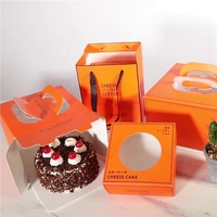 Boîte à gâteau en papier portable et sac à gâteau de couleurs vives assorties pour boîte à gâteau au fromage avec poignée