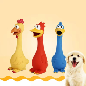 ของเล่นไก่เสียงดังรุ่นใหม่ล่าสุดสำหรับสัตว์เลี้ยง ของเล่นกัดแทะยางลาเท็กซ์รูปไก่สำหรับสุนัข - Product Image 6