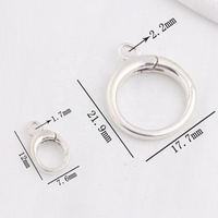 Connecteur minimaliste en argent sterling S925, fermoir à ressort ovale rond, boucle à mousqueton pivotante, anneau de levage pour la fabrication de bijoux DIY