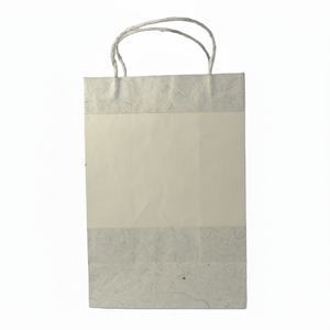 ถุงของขวัญงานแต่งงานทำมือจากกระดาษรีไซเคิลสไตล์แฟชั่น พร้อมหูหิ้วเชือกผ้าฝ้ายสีโทนเดียวกัน - Product Image 1