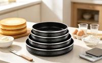 Set Loyang Pizza Bulat Aluminium OEM ODM Kustom, Anti Lengket, Tahan Lama, untuk Memasak di Oven