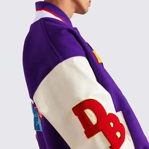 Chaqueta de Béisbol Varsity para Hombre de Alta Calidad, Cortavientos, Cómoda, con Cuello Alto, Logotipo Personalizado Bordado, Chaqueta de Invierno al por Mayor - Product Image 6