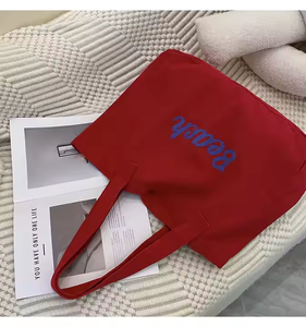 Oversized Size Large Capacity <b>Women</b> <b>Weekend</b> Grocery Thick Cotton Canvas Embroidery Shopping <b>Bag</b> Gift Multi Colors - Product Image 5