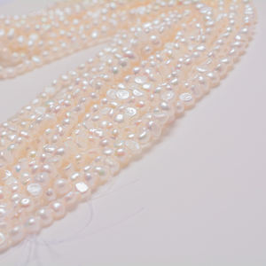 Perle barocche d'acqua dolce Haiyang fili di vera perla sciolti perle bianche naturali - Product Image 5