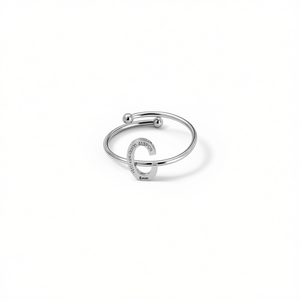Anello in acciaio inossidabile con lettera C 6 mm, gioiello alla moda per donna e uomo - Product Image 2