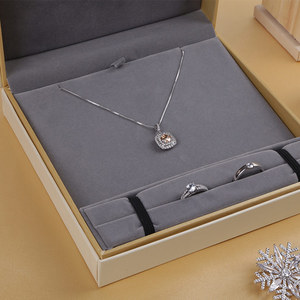 Boîtes d'emballage de bijoux en papier toucher cartonné de luxe personnalisées Boyang avec logo pour colliers et bagues - Product Image 5
