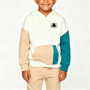 Wholesale Custom Loose Fit Children Hooded Sweatshirt Youth Heavyweight 100% Cotton French Terry Color Block <b>Hoodies</b> Kids - Product Image 2