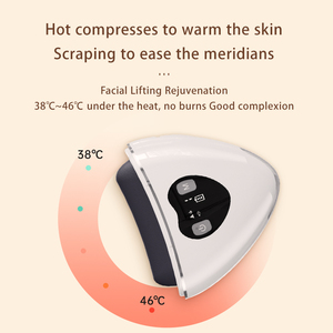 2024 Instrument de grattage Bianstone en forme de coeur électrique Gua Sha grattage masseur dispositif facial grattoir musculaire <span class=keywords><strong>vibrant</strong></span> chauffé - Product Image 4