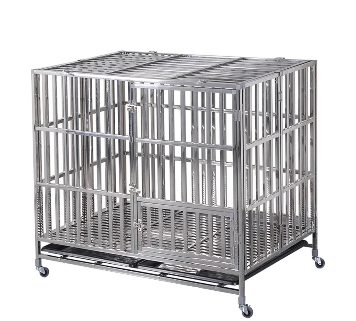 〝Dog cage〟All stainless 【在庫❷】　　　売約済 Wholesale Foldable Stainless Steel Dog Cages in Multiple Sizes