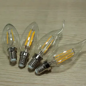 Wholesale 120V 220V dimmable led filament bulb 2700K 2W 4W 6W E26 E27 B22 C15 E17 E14 E12 C35 edison style LED candle light lamp