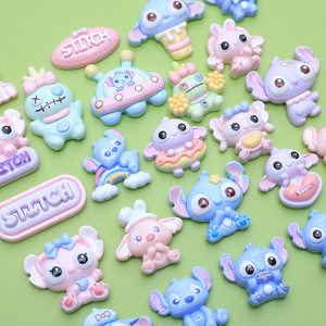 Dessin animé bleu rose bébé résine petits accessoires visage lumineux bricolage matériaux faits à la main pour coque de téléphone indésirable <span class=keywords><strong>maison</strong></span> noël - Product Image 2