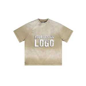 T-shirt pour homme en coton délavé à dégradé de couleurs, logo personnalisé, coupe ample, décontracté, épaules tombantes, surdimensionné - Product Image 6