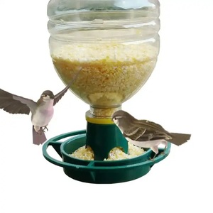 Mangeoire à oiseaux suspendue vert foncé en plastique, mangeoire automatique portable pour oiseaux, accessoires d'alimentation pour jardin extérieur, balcon - Product Image 6